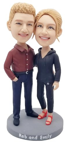 mydedor Custom Bobblehead, personalisierte, vollständig maßgeschneiderte Figur Wackelkopf, zwei Personen Figuren, maßgeschneiderte Portrait-Skulptur für Liebe, Freunde, Paare