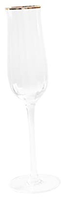 KICHOUSE Crystal Glass Tulip Flute 145ml Gold Rim, Cocktail and Wine Glass for Parties and Celebrations