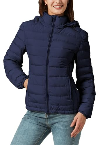 Down Jacket Women Ultra Lightweight Casual Quilted Puffer Coat Travel Blue