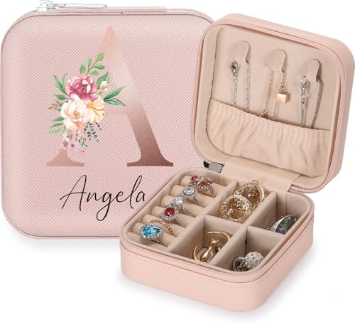 Personalisierte Schmuckkasten Organizer mit A-Z, Schmuckaufbewahrung für Damen