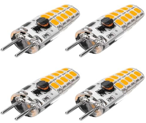 G6.35 Led Light Bulbs 12V 24V T3 Halogen Bulb Replacement JC Bi-Pin G6.35 4W 220lm for Under Cabinet Light Ceiling Lights 4PCS WarmWhite