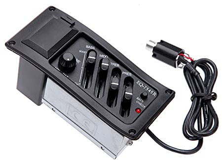 SHUAIGUO 4 Band EQ Equalizer Piezo Tonabnehmer EQ-7545R Akustikgitarre Vorverstärker Verstärker Stimmgerät