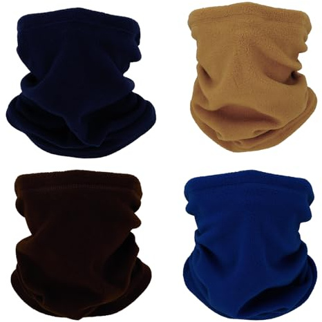 SMEHCF 4 Multipurpose Neck Gaiter Neck Warmer Scarf Face Half Mask for Women Men Skiing Fishing Hiking Cycling Motorcycle Breathable Washable Wind-poof Khaki Royal Blue Coffee Navy Blue