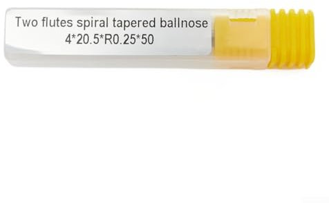 Fresa a punta fine ad alta finitura, punta a 2 scanalature, R0 25, lunghezza di taglio 20 5 mm
