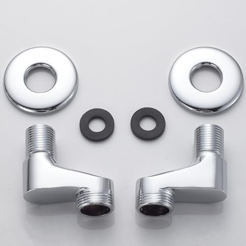 S-Anschluss Adapter Verstellbar Duscharmatur Adapter, 1/2 auf 3/4 Standard, Duschwinkel Adapter mit Dekorative Abdeckung und Exzenterschnecke, Universal Wasserhahn Adapter