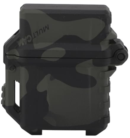 GRCFUMO Lighter Storage Case Box, Portable Lighters Cover, Protective Lighter Container Organizer Holder for Extra Portability and Personalization (Black Camouflage)