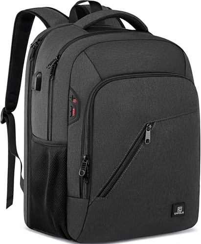 Cafele Mochila para Portátil 17,3 Pulgadas con Puerto de Carga USB - Multiusos para Viajes, Trabajo y Universidad - Diseño Moderno Unisex en Gris