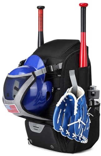 Baseball- und Softball-Ausrüstungstasche, leichter Softballschläger für , Erwachsene, mit Zaunhaken, hält T-Ballschläger, Helme, Mützen, Teeball-Ausrüstung