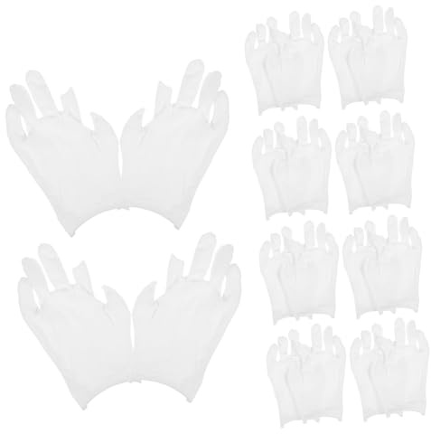 COMPUKAS 12 Paare Fingerlose Baumwollhandschuhe für Damen Flexible Arbeitshandschuhe Pflegende Handschuhe bei Trockener Haut Vielseitig für Arbeit Handpflege und Formelle Anlässe Geeignet