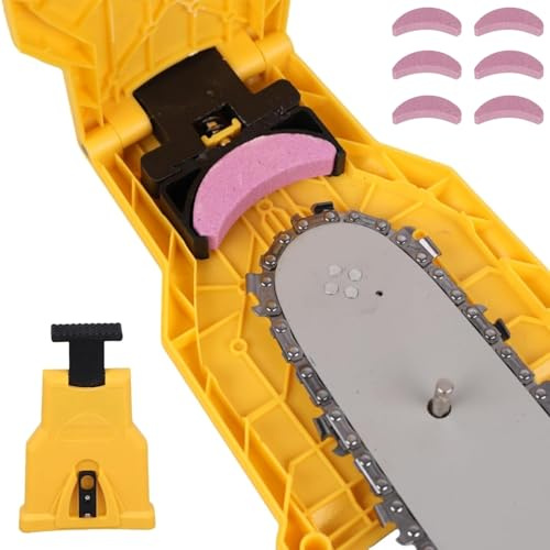bertaus affûteur de tronçonneuse, affutage chaine de tronconneuse ultra-rapide kit, outil portable pour bûcherons et amateurs de jardinage (1p+6 Pierre À Aiguiser)