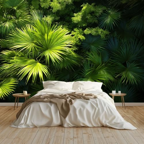 Genérico Fotomurales Naturaleza Elegante Encantador Selva Tropical, 350 x 256 cm (An x Al) Papel Pintado No Tejido - Verde