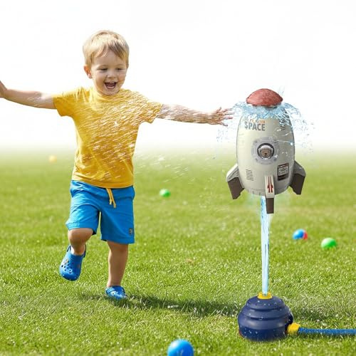 Outdoor Water Sprinkler Rocket Water Sprinkler Kids Garden for Lawns Garden