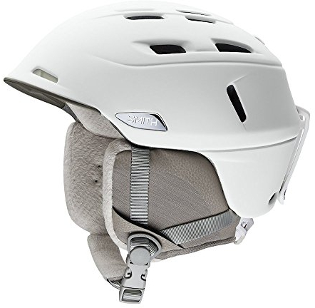 SMITH Damen Skihelm Compass White Pearl 5155, Weiß matt/grau, 51-55, E006607GG5155