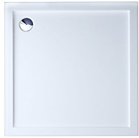 Durovin Bathrooms 700 x 700 x 40mm Shower Tray, Light Sturdy,Acrylic, Glossy White Finish –Square Shape