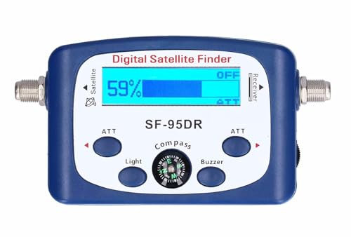 JZK SF-95DR buscador satélites Digital localizador satélite Digital con Cable de conexión satélites señal Detector para orientar la parabólica TVHD medidor Digital Pantalla LCD