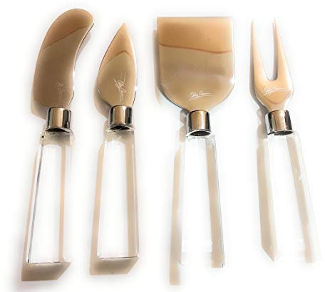 Oleg Cassini Set para queso 4 uds. Con mango de cristal sin caja de regalo.