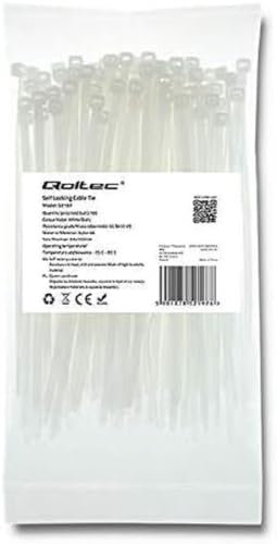 Qoltec 52197 - Fascetta in nylon, 15 cm, 3,6 mm, colore: Bianco