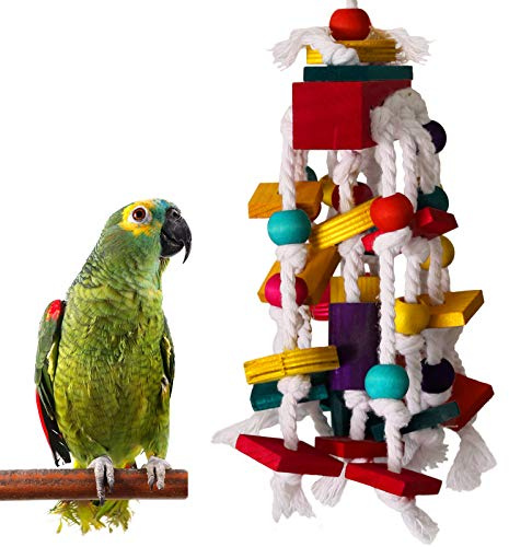 Rypet Bird Chewing Toy - Parrot Cage Bite Toys Wooden Block Bird Parrot Toys for Small and Medium Parrots and Birds