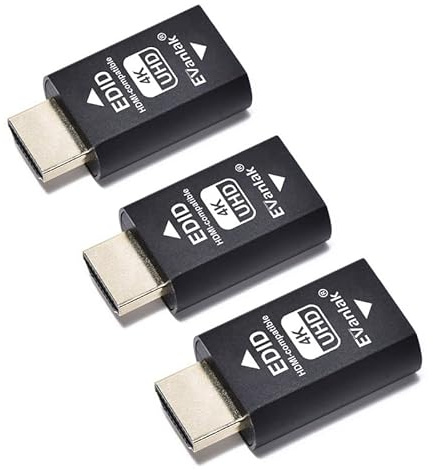EVanlak HDMI-Emulator-Adapter (3. Generation), kompatibel mit Mac Thunderbolt auf HDMI-Switches/Extender/AV-Receiver/Video-Splitter,3840 x2160 bei 60 Hz, 3 Stück