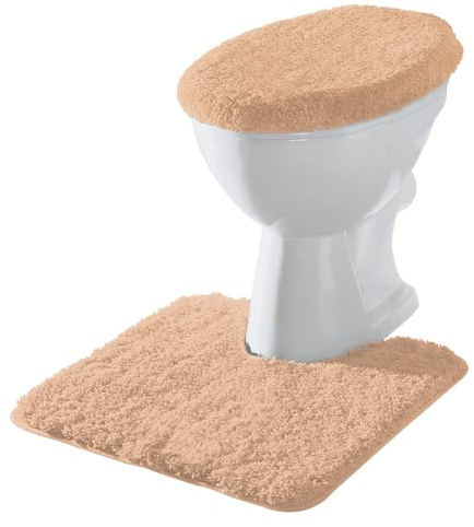 Erwin Müller Stand-WC-Set 2-TLG. Rhodos Uni, WC-Umrandung, WC-Deckelbezug rutschhemmend beige Größe - ultraweich, extrem saugfähig, flusenarm