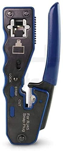 Professionelle Crimpzange aus Stahl für LAN Ethernet RJ45 mit Schlaufentechnologie geeignet für CAT.5e, CAT.6, CAT.7