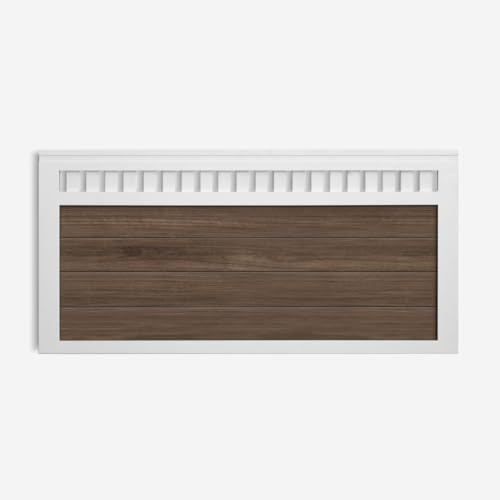 PEJECAR Muebles Cabecero de Madera Bora (Flotante), para Pared. para Camas de 150 | Cabezal Madera Pino | Dormitorio Matrimonio (Mixto: Blanco-Tablero Nogal, Cama 150 (160 cm))