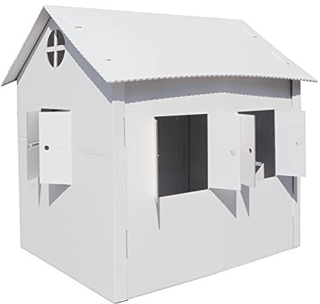 Pappspielhaus Spielhaus Kinder 114 x 89 x 111 cm Haus aus Pappe Papphaus für Kinder XXL Bastelkarton Spielhaus Pappschloss für Kinder 1140 x 890 x 1110 mm