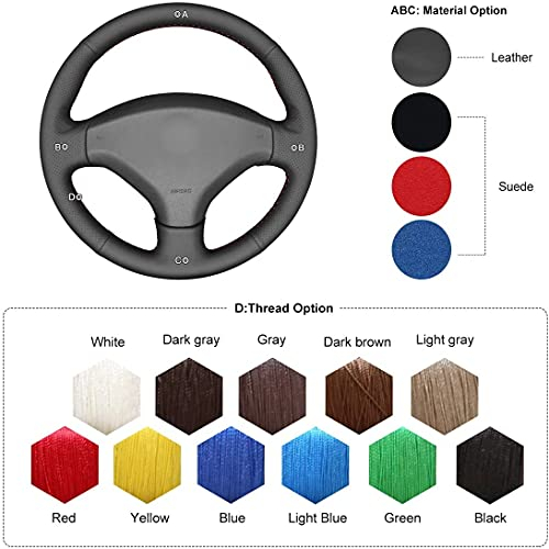 MEWANT Coprivolante versione Custom per Peugeot 308 2007-2013/408 2012-2014 a mano coprivolante in vera pelle o camoscio