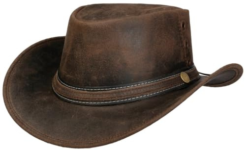 SCIPPIS Longford Western Lederhut Westernhut Cowboyhut Rindslederhut Mit Lederband