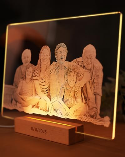 Panorama Lámpara Personalizada con Foto 30x21 cm - Comunion Regalo Boda - Lámpara Led Personalizada - Lámparas de Mesita de Noche - Regalos Personalizados con tu Foto - Cuadro Personalizado Luminoso