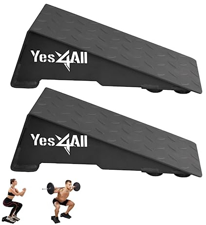 Yes4All Squat Wedge Steel Block 2pcs, Deadlift Platform/ Slant Board for Squat, Heel Elevated Squat Wedges for Weight Workout Lifting
