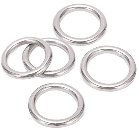 JTLB O Edelstahl 5 Stück 304 Edelstahl Runde O-Ringe Mehrzweck Nahtlos Geschweißter Metall-O-Ring für Segeln Tauchen 5 X 25 Mm