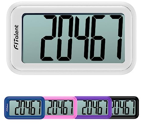 Pedometer for Walking Steps, 3D Accurate Simple Pedometer, Step Counter for Kids Men Women Seniors, Step Tracker with Clip Lanyard, White