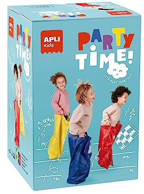 APLI Kids 19561 – Laufen in Tasche – 4 Taschen mit Henkel – Geschicklichkeitsspiel – Outdoor-Spiel für die ganze Familie, Grün, Gelb, Blau, Rot