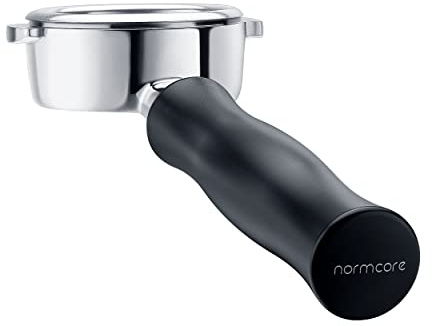 Normcore Portafiltro sin fondo de 58 mm para La Marzocco GS3 y Linea Mini con cesta de filtro de 2 tazas y mango de aluminio