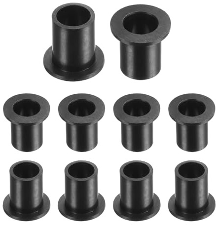 QUARKZMAN 10Stk Flansch Hülsenlager 8.15mm ID 10.55mm AD 14.3mm L Nylon Buchse Schwarz