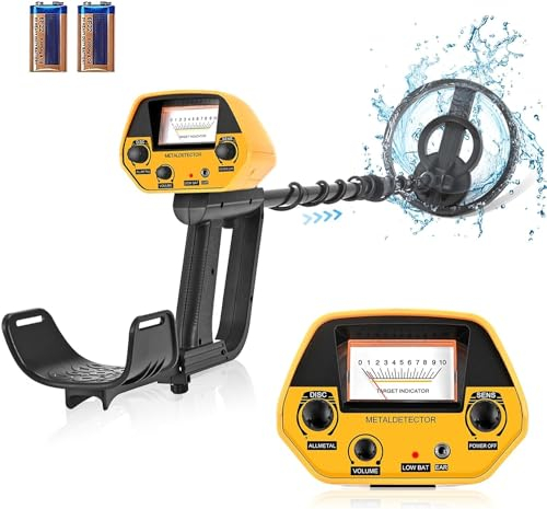 Trsaow Metal Detector for Adults Kids,Professional IP68 Waterproof Gold Detectors with 10'' Coil and Battery 2 Modes Higher Accuracy Lightweight Adjustable Stem for Treasure Hunting on Beach & Field