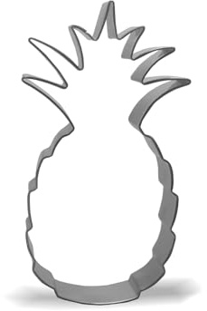 Keewah Pineapple Cookie Cutter, 5 x 2.7 inch, Stainless Steel