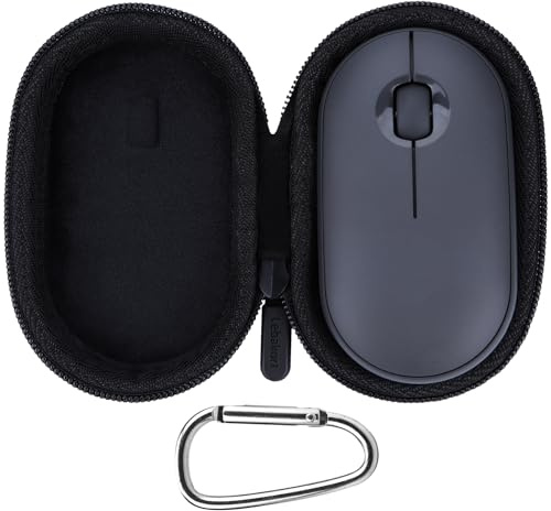 Lebakort Mouse Case Compatible with Logitech Pebble 2 M350s/M350,Graphite | Carrying case for Pebble Mouse 2 M355 i345 mouse, hard shell, Portable, equipped with climbing buckles