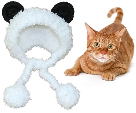 Sosoport Copricollo Per Animali Domestici Costume Panda Per Cane e Gatto Confortevole e Caldo Taglia Protezione Per Orecchie e Collo Per Freddo e Umidità