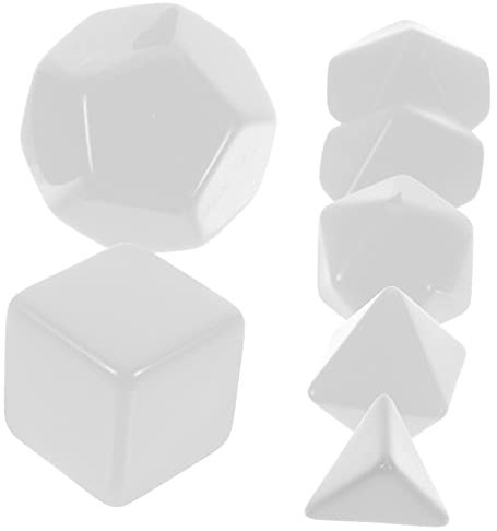 WOONEKY Dadi Vuoti Multi-Lato 7 Plastica Dadi Personalizzati da Te Scuola Artigianato Accessori per e Insegnamento