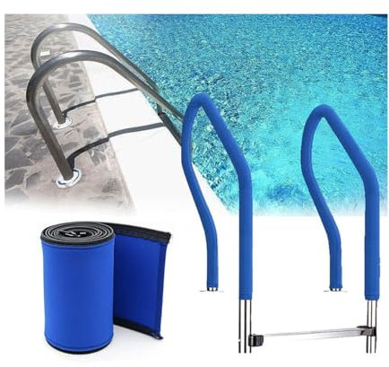 WJPUELUO 2 Pieces Pool Handrail Cover Blue Hand Railing Cover Pool Covers Slip Resistant Rail Grip for Swimming Pool Inground Ladder Handles,AC,10FT