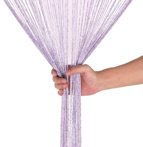 WedDecor Tende a fili lilla viola con frange glitterate a pannello, divisorio per stanze, tenda con nappe per porte, porte, finestre, decorazione per la casa, decorazione per eventi, (90 cm x 200 cm)