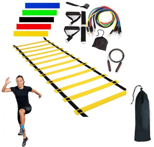 Mimoqk Football Training Set, Football Training & Playing Field Equipment, Football Training Equipment Agility Training Poles Set, Adjustable Soccer Training Equipment, Agility Training for Athletes
