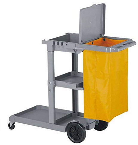 XCSCUK Hausmeister-Reinigungswagen, gewerblicher Hotel-Reinigungswagen, multifunktionaler Aufbewahrungswagen für Reinigungsmittel (Grey)