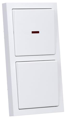 Busch-Jaeger future linear Schalter- & Kontrollschalter-Set 2-fach | 1× 2000/6 US Wechselschalter + 1× 2000/6 USK Kontrollschalter + 1786-884/1789-884 Wippen + 1722-884K Rahmen