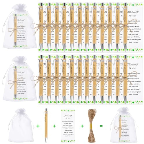 GADITIEK 24 Sets Glücksstift Kugelschreiber Abschiedsgeschenk Geschenke für Kollegen, Kleine Dankeschön Geschenke für Kollegen, Arbeitskollegin Geschenk, Danke Erzieherin Geschenk
