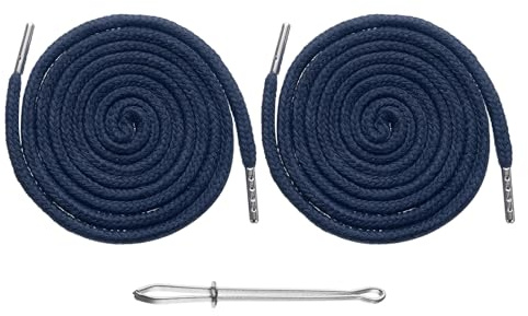 sourcing map 2pcs Drawstring Cords 51 Replacement Drawstring Hoodie String Sewing Tool with Easy Threader for Hoodie Sweatpants Jackets Pants Hats Coats Bags, Navy Blue