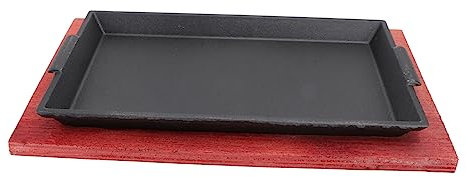 DECHOUS Cast Iron Skillet BBQ Pan Baking Pan Non-Stick Roasting Plate for Gas Induction Cooker