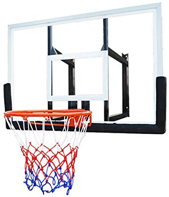 Basketballkorb für Erwachsene, bruchsicheres Backboard, Basketballnetz-Set, Schießrahmen, für den Außenbereich, Wandmontage, Standard-Basketballbrett, 110 x 75 cm (einfarbiger, durchgezogener Kreis)